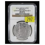 2014 Britain 2 pound 1 oz. .999 NGC slab