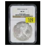 2008-W American Silver Eagle NGC slab certified