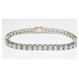 Sterling silver 6.75" CZ tennis bracelet,
