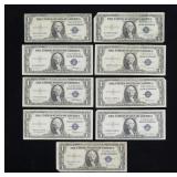 x9- $1 Silver certificates, series of 1935,