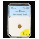 1856 California gilt token, NGC slab certified