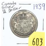 1939 Canadian half dollar