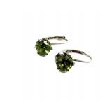 Sterling silver round cut peridot lever back