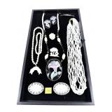 Lot, fashion jewelry, including carved bone and