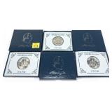 x3- 1982 Unc. half dollars, 90% silver, -x3 half