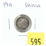 1911 Canadian 5 cents, silver