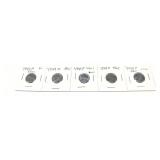 Lot of 1943 BU steel cents, 5 pcs