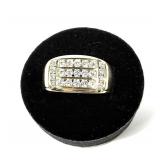 Sterling silver gold wash channel set 3-row