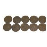 Lot of S mint wheat cents, 10 pcs.