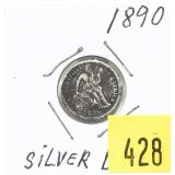 1890 Seated Liberty dime