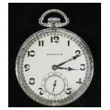 Hamilton open face pocket watch, runs