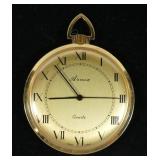 Arnex Swiss made quartz open face pocket watch,