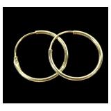 14K Yellow gold hoop earrings, approx. 5/8"