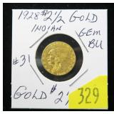 1928 $2.50 Gold Indian Head Quarter Eagle, BU