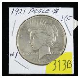 1921 Peace dollar