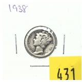 1938 Mercury dime