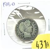 1913-D Barber quarter