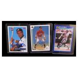 Lot, 3 signed baseball cards, Dave Justice,