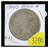 1934-S Peace dollar