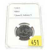1980-S Susan B. Anthony dollar, Unc.