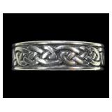 Sterling silver Trinity knot band ring, size 10,