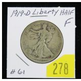 1919-D Walking Liberty half dollar