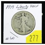 1919 Walking Liberty half dollar