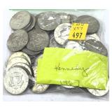 x54- Half dollars, 40% silver, -x54 half dollars,