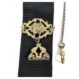 Antique gold filled watch fob and chain with