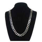 Sterling silver 22" heavy curb chain, 37.9 grams
