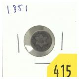 1851 3-cent silver