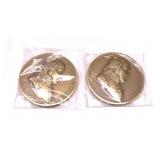 x2- John Adams Presidential medals, -x2 medals,