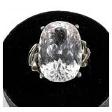 Sterling silver large oval mix cut quartz