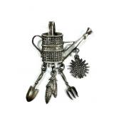Sterling silver watering can pendant, 16.2 grams