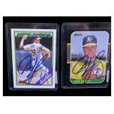 Lot, 2 Curt Young signed baseball cards- see