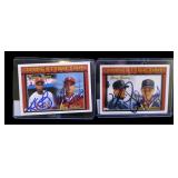 Lot, 2 signed baseball cards of 2 players each: