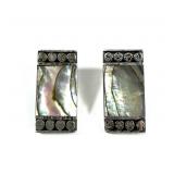 Sterling silver abalone inlay post earrings