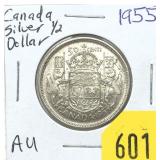 1955 Canadian half dollar