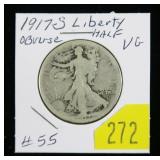 1917-S Obv. Walking Liberty half dollar