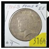 1924-S Peace dollar