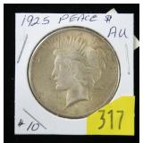 1925 Peace dollar, AU
