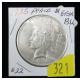 1935 Peace dollar, gem BU