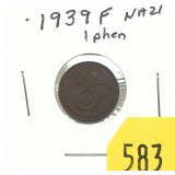 1939 German 1 pfennig