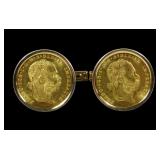 Gold coin cuff links