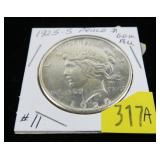 1925-S Peace dollar, gem BU