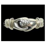 Sterling silver fede ring, size 8, 4.4 grams