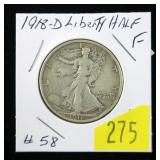 1918-D Walking Liberty half dollar