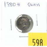 1880H Canadian 5 cents, silver