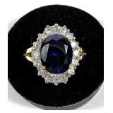 Sterling silver gold wash oval cut cultured blue