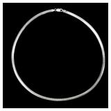 Sterling silver 18" serpentine necklace,